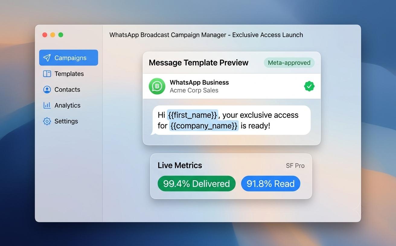 WhatsApp broadcasts with Meta-approved templates